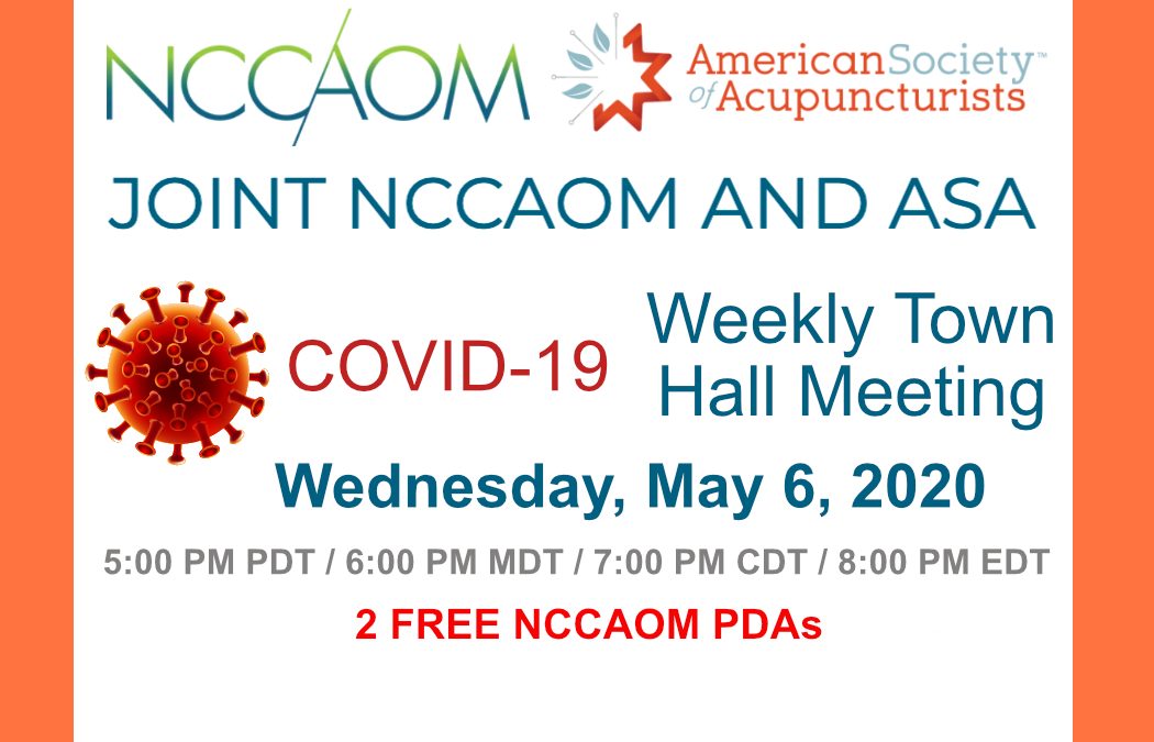 May 6th, Weekly ASA & NCBAHM Town Hall Meeting