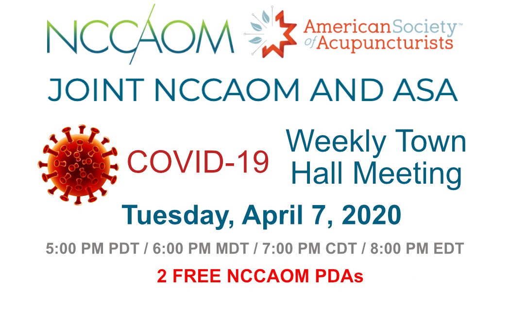 April 7th: Weekly ASA & NCBAHM Town Hall Meeting